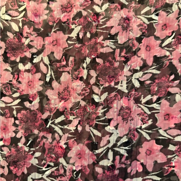 Zara Black and Pink Floral Tiered Long Sleeve Midi Dress - Picture 5 of 10